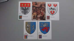 Luxemburg 1086/90 Yt 1036/40 Maximumkarte MK/MC, Orts-ET/ESST, Caritas 1983: Gemeindewappen (III); Weihnachten - Cartes Maximum