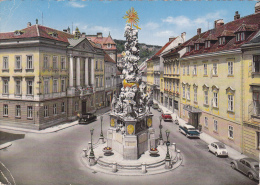 BADEN CITY:MAIN SQUARE,HOLY TRINITY COLUMN,(1714-1718),POSTCARD,USED,WIEN,VIENNA - Baden Bei Wien