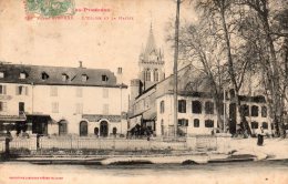 65 Vic Sur Bigorre  L´Eglise Et La Mairie Animée Magasin Bijouterie Horlogerie - Vic Sur Bigorre