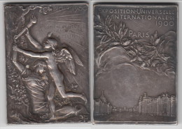 **** SUPERBE PLAQUE - MÉDAILLE EXPOSITION UNIVERSELLE 1900 - BRONZE ARGENTE - Signée O. ROTY **** ACHAT IMMEDIAT - Professionnels / De Société