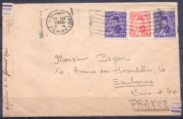 Lettre De CAIRO   Le 17 JAN 1946  Affranchie  Avec 4 Timbres    Pour EAUBONNE - Storia Postale