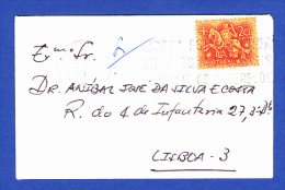 ENVELOPE 7X11 -- CARIMBO CORREIOS II . LISBOA 2 - 27.XI.1968 + LISBOA ESTÁ DIVIDIDA EM 6 ZONAS... - Covers & Documents