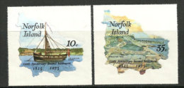 150 Ans De La Colonisation De L´Ile Norfolk . Bateaux.Yv.# 164/5 Neufs ** Gommage Adhesif, Paires, Année 1975. - Schiffe
