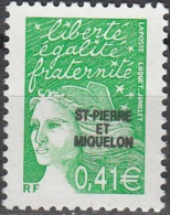 Saint-Pierre & Miquelon 2002 Yvert 763 Neuf ** Cote (2015) 1.60 Euro Marianne Du 14 Juillet - Neufs