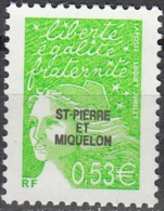 Saint-Pierre & Miquelon 2002 Yvert 765 Neuf ** Cote (2015) 2.10 Euro Marianne Du 14 Juillet - Ongebruikt