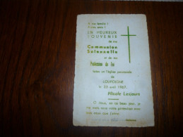 Souvenir Communion N LESJOURS Loupoigne 1967 - Comunión Y Confirmación