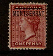 MONTSERRAT 1883 1d SG 6 WATERMARK CROWN CA PERF 12 LIGHTLY MOUNTED MINT Cat £80 - Montserrat