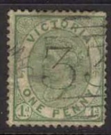 VICTORIA 1873 1d Yellow-green QV Used SG 208 CG44 - Oblitérés