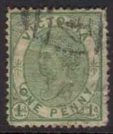 VICTORIA 1873 1d Yellow-green QV Used SG 208 CG45 - Gebraucht