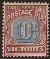 VICTORIA 1890 10d Postage Due SG D7 HM TX21 - Ongebruikt