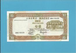 MACAO MACAU - 10 PATACAS - 8.7.1991 - P 65 - UNC. - PORTUGAL - Macao