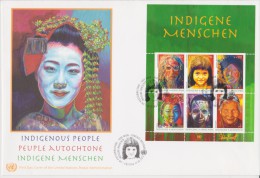 United Nations FDC Block 32 Indigenous Peoples Chile (Easter Island) - Malaysia (Sarawak) - China (Tibet) - 2012 - FDC