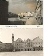 OBERNBERG Am Inn Marktplatz Echte Photographie 2 Kleinformat-Karten - Ried Im Innkreis