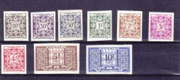 TIMBRE MONACO NON DENTELE TAXE N°29/37 TIMBRES TAXE SERIE NON COMPLETE 1946/57 - NEUF SANS CHARNIERES - Abarten