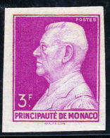 TIMBRE MONACO NON DENTELE N°282 PRINCE LOUIS II PRINCIPAUTE DE MONACO - NEUF SANS CHARNIERES - Varietà