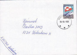 Greenland Deluxe NUUK (Godthåb) 1989 Cover Brief To KØBENHAVN K. Denmark Flag Flagge - Lettres & Documents