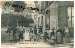 - REUGNY - Place De La Mairie, Super Animation écrite En 1907, Peu Courante, BE, Scans. - Reugny