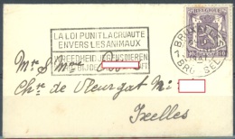 BELGIUM - 9.3.1947 - COVER - LA LOI PUNIT LA CRUAUTE ENVERS LES ANIMAUX WREEDHEID  - Lot 9295 - Targhette