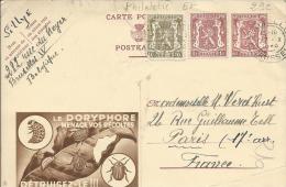 SCEAU ETAT 65 C: + Complément Affranchissement étranger, De Bruxelles 4 à Paris 1949 Publicté Publibel 812 - Postcards 1934-1951
