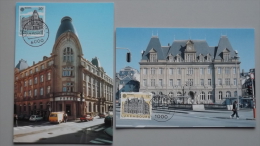 Luxemburg 1243/4 Yt 1193/4 Maximumkarte MK/MC, Orts-ET, EUROPA/CEPT 1990, Postalische Einrichtungen - Maximum Cards