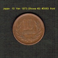 JAPAN    10  YEN  1973 (HIROHITO 48---SHOWA PERIOD)  (Y # 73a) - Japón