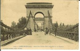 CPA  LANGON, Entrée De L'ancien Pont Suspendu Sur La Garonne  9123 - Langon