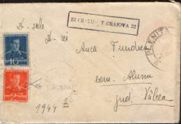 Romania-Letter Censored In Craiova Circulated In 1944 - World War 2 Letters