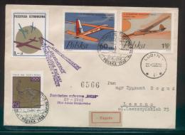 POLAND 1968 XXI GLIDER FLIGHT XI LESZNO GLIDING CHAMPIONSHIPS OLYMPIC YEAR FLOWN GLIDER COVER BOCIAN TYPE 2B CINDERELLA - Zweefvliegers