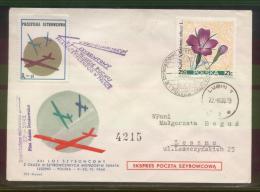 POLAND 1968 XXI GLIDER FLIGHT XI LESZNO GLIDING CHAMPIONSHIPS OLYMPIC YEAR FLOWN GLIDER COVER BOCIAN TYPE 2C CINDERELLA - Alianti