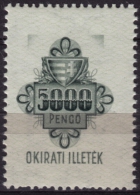 1945 Hungary - Revenue, Tax Stamp - 5000 P - MNH - Fiscaux