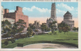 Riverside Park Showing International House Riverside Church And Grant's Tomb New York - Parcs & Jardins