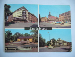 Germany: Sachsen - Zwickau - Ringkaffee Markt Freilichtbühne Milchbar, Alte Auto Trabant - 1960s Used - Zwickau