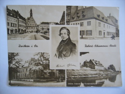 Germany: Sachsen - Zwickau - Mehrbildkarte Mit Robert Schumann - 1960s Unused - Zwickau