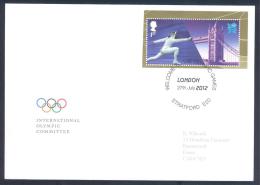 UK Welcome To Olympic Games London 2012 Letter Opening Day Fencing Tower Bridge Stamp, Olympic Cancellation On IOC Cover - Verano 2012: Londres