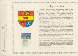 133 FDC 1ER 31 X 22cm 1976 FEUILLET L'AQUITAINE - Documentos Del Correo