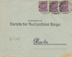 INFLA: DR 3x 268 B MeF, Auf Brief, Stempel: Mühlhausen (Thüringen) 3.7.1923 - Altri & Non Classificati