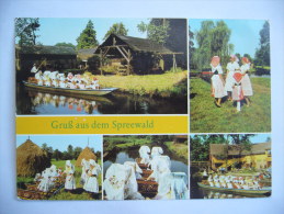 Germany: Spreewald - Postrow Z Blot - Mehrbildkarte Mit Trachten - 1988 Used - Lübben (Spreewald)