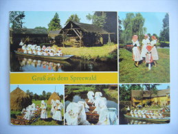 Germany: Spreewald - Postrow Z Blot - Mehrbildkarte Mit Trachten - 1988 Used - Luebben (Spreewald)