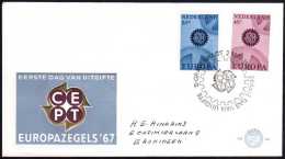 Pays-Bas 1967. Y&T 850/1.  Europa,... Sur FDC - 1967