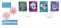 Tokelau Islands 1973 Coral - Corals Set Of 4 FDC - Tokelau