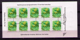 FINLANDIA 1999 - FLORES SILVESTRES - YVERT 1448 EN CARNET DE 10 SELLOS (MATASELLADO DE PRUEBA) SPECIMEN - Nuevos