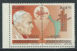 Brésil  N° 2035A XX 12ème Congrès Eucharistique National Ret Visite De S.S. Jean Paul II Les 2 Vals Se Tenant Ss Ch. TB - Unused Stamps