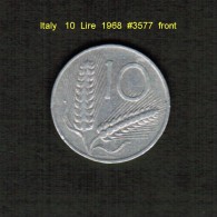 ITALY    10  LIRE  1968  (KM # 93) - 10 Liras