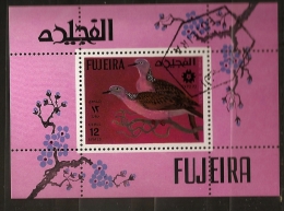 Emirats Arabes Fujeira 1970 O Animaux, Expo 70, Oiseaux, Arbre,Fleur, Tourterelle Tigrine, Chine, Foire Mondiale, Osaka - Fujeira