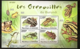 Burundi 2011 N° BF 155 ** Animaux, Batraciens, Grenouilles, Hyperolius, Leptopelis, Bubbling Kassina, Common Plantanna - Unused Stamps