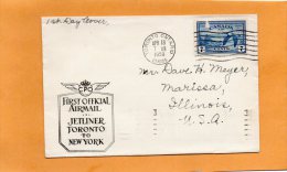 Canada 1950 Air Mail FDC Mailed To USA - Eerste Vluchten