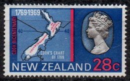 Nouvelle Zelande ; New Zealand ;  ; 1969 ; N° Y: 496 ; N S.g. . ; " Carte De Cook " Cote Y:   6.50  E. - Nuevos