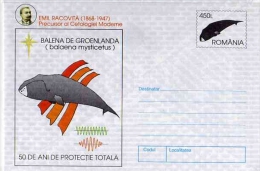 WHALE Baelaena Mysticetus  Baleine Wal Entier Postal Stationery Mint ROUMANIE 1997 - Baleines