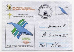 WHALE   Baleine Wal Entier Postal Stationery Used Whaling  Whaler Postmark ROUMANIE Bucarest 21.11.2002 - Whales