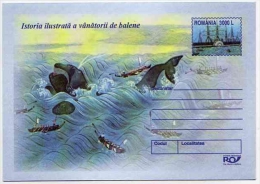 WHALE WHALING WHALER JAPAN Baleine Wal Entier Postal Stationery Mint ROUMANIE 2002 - Whales